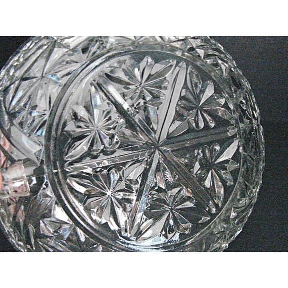 1960 Anchor Hocking Nappy Dish Bowl Stars and Bars Handle Candy 6x1.5" Vintage - Picture 5 of 8